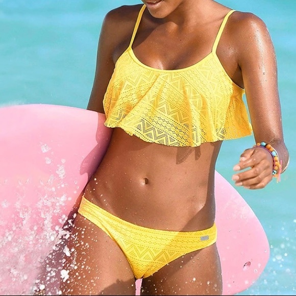 Other - Yellow lace bikini set sw268